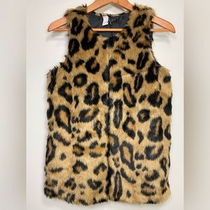 Romeo & Juliet Couture Faux Fur Animal Print Women’s Vest, Size S